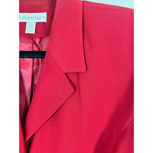 Dressbarn Workwear Retro Blazer 12 Red Office Classic Chic Preppy Old Money 80s - Picture 5 of 10